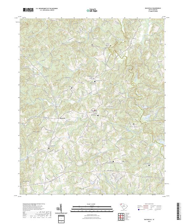 Dacusville, SC — USGS 7.5-minute topo (2024)