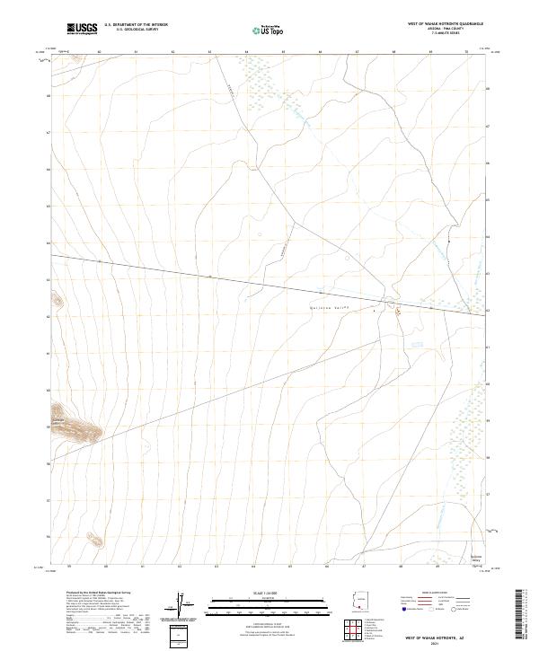 West of Wahak Hotrontk, AZ — USGS 7.5-minute topo (2021)