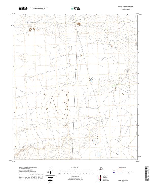 Lindsey Ranch, TX — USGS 7.5-minute topo (2022)
