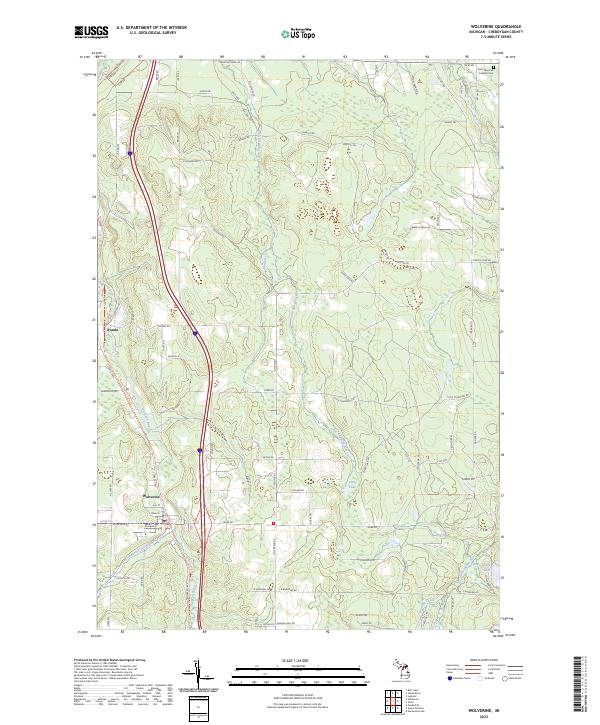 Wolverine, MI — USGS 7.5-minute topo (2023)