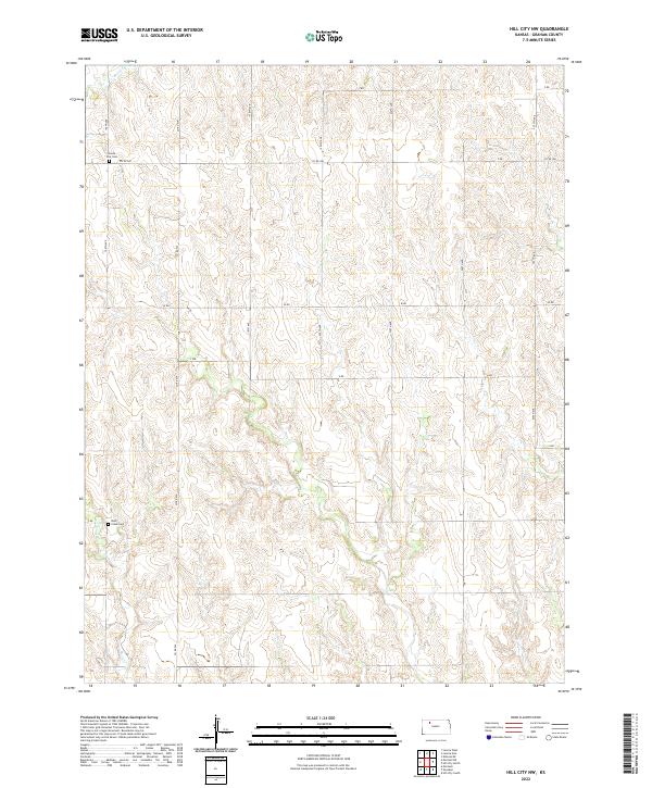 Hill City NW, KS — USGS 7.5-minute topo (2022)