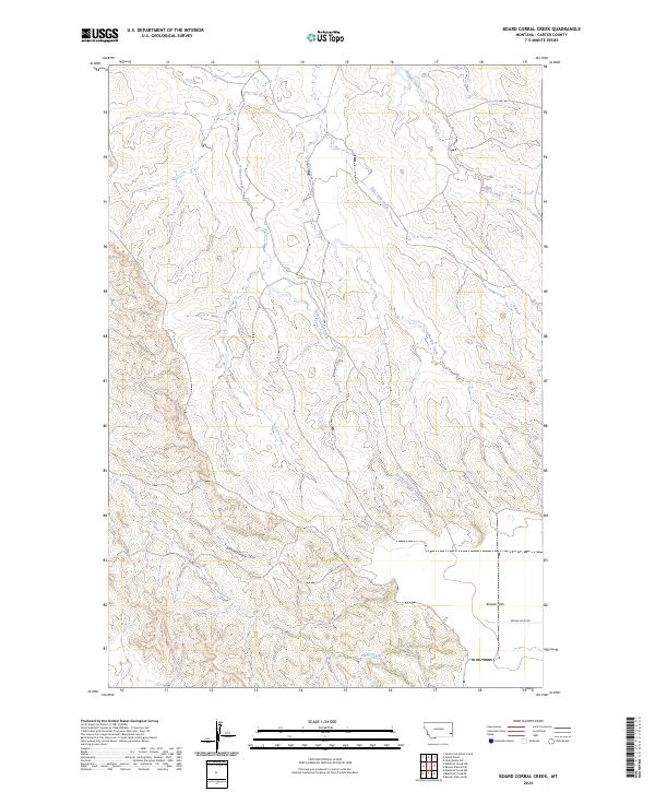Board Corral Creek, MT — USGS 7.5-minute topo (2024)