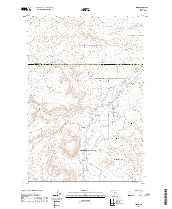 Pryor, MT — USGS 7.5-minute topo (2024)