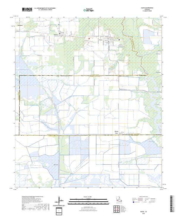 Hayes, LA — USGS 7.5-minute topo (2024)