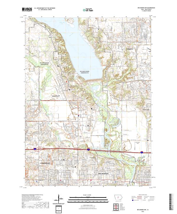 Des Moines NW, IA — USGS 7.5-minute topo (2022)