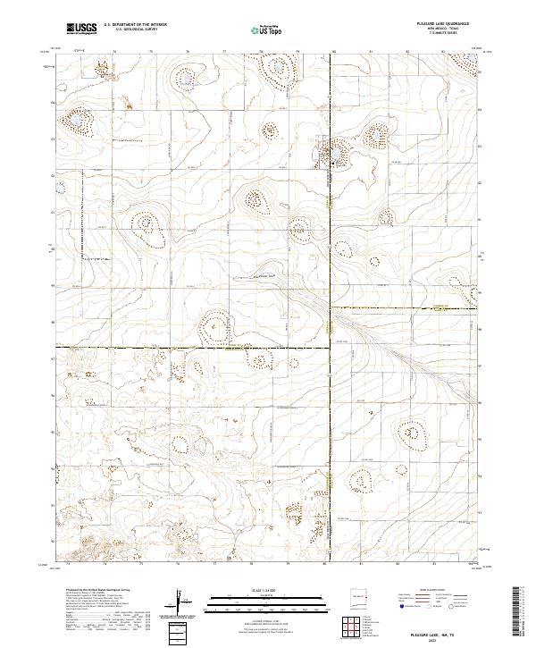 Pleasure Lake, NM-TX — USGS 7.5-minute topo (2023)