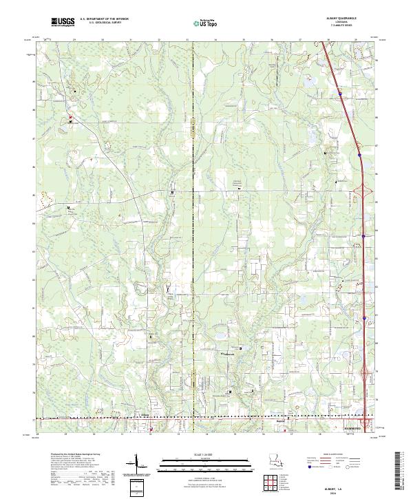 Albany, LA — USGS 7.5-minute topo (2024)