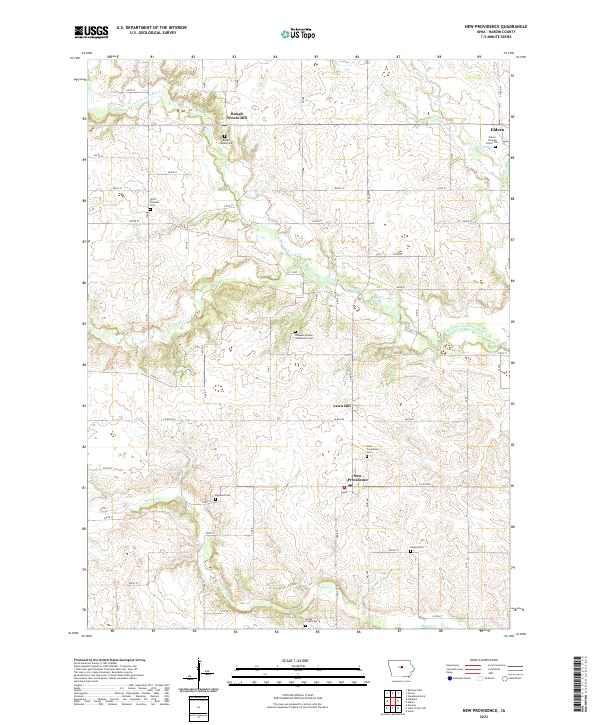 New Providence, IA — USGS 7.5-minute topo (2022)
