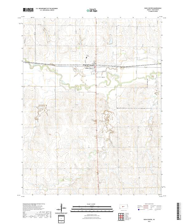 Rush Center, KS — USGS 7.5-minute topo (2022)
