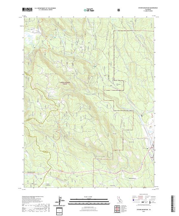 Stover Mountain, CA — USGS 7.5-minute topo (2021)