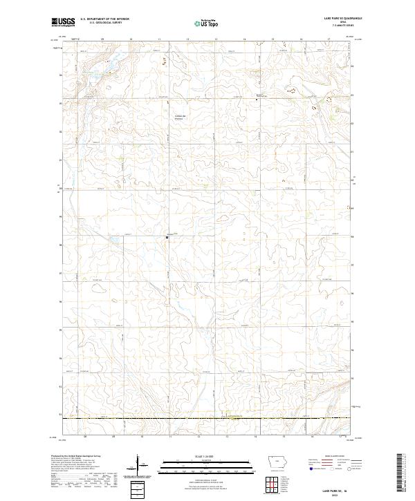 Lake Park SE, IA — USGS 7.5-minute topo (2022)