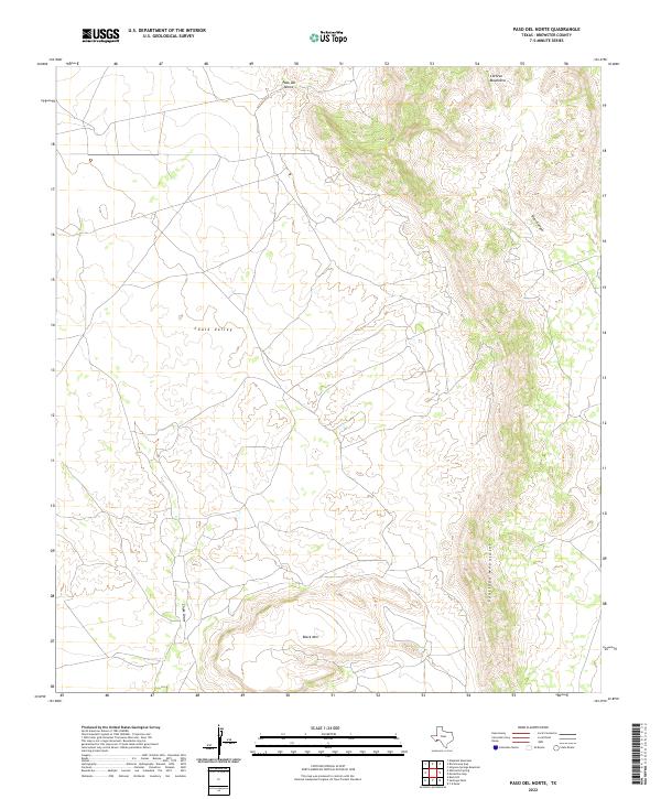 Paso Del Norte, TX — USGS 7.5-minute topo (2022)