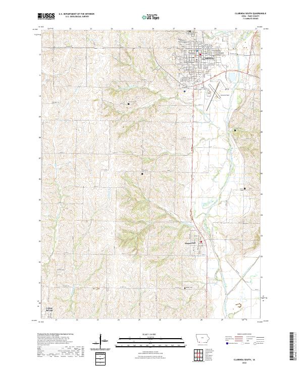 Clarinda South, IA — USGS 7.5-minute topo (2022)