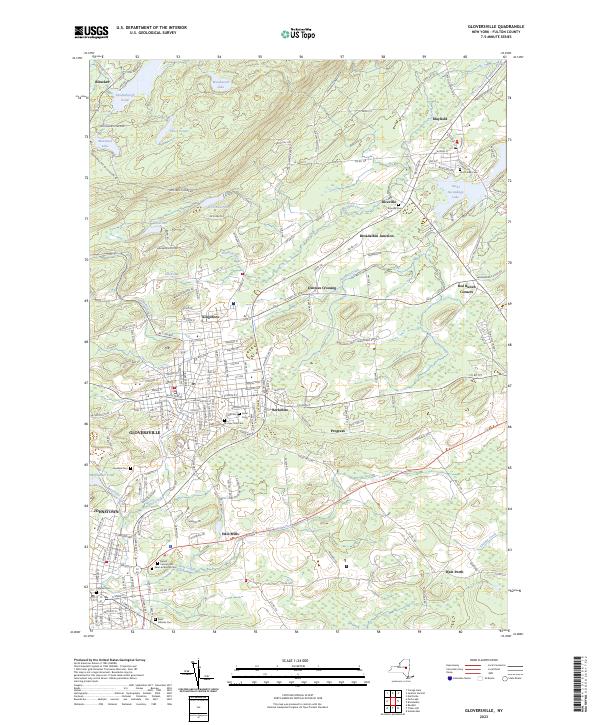 Gloversville, NY — USGS 7.5-minute topo (2023)