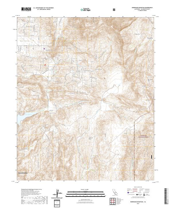 Rodriguez Mountain, CA — USGS 7.5-minute topo (2021)