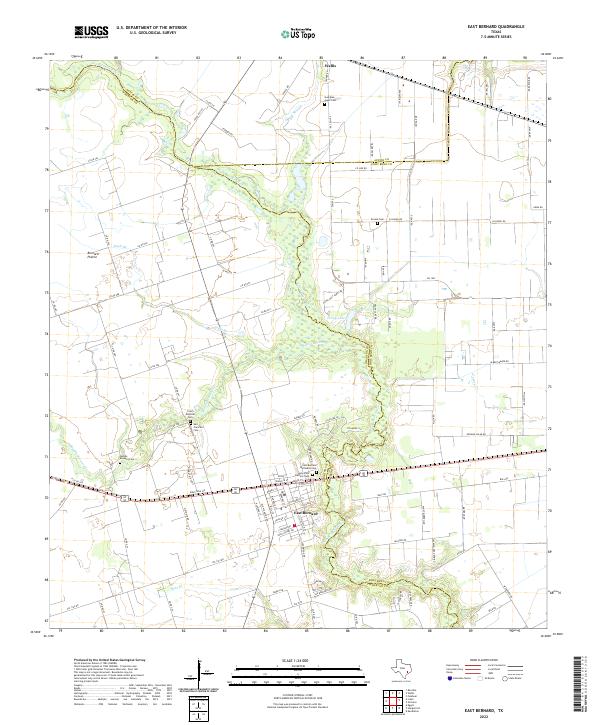 East Bernard, TX — USGS 7.5-minute topo (2022)