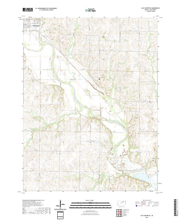 Clay Center SE, KS — USGS 7.5-minute topo (2022)