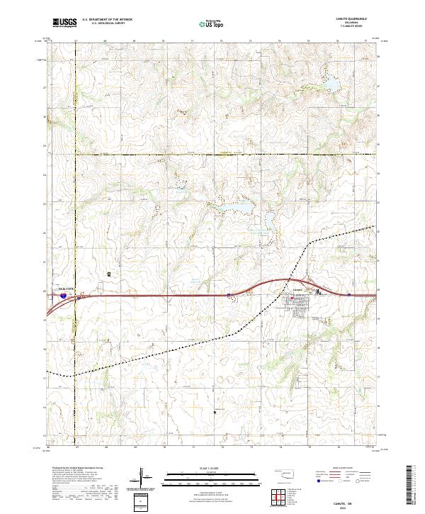 Canute, OK — USGS 7.5-minute topo (2022)