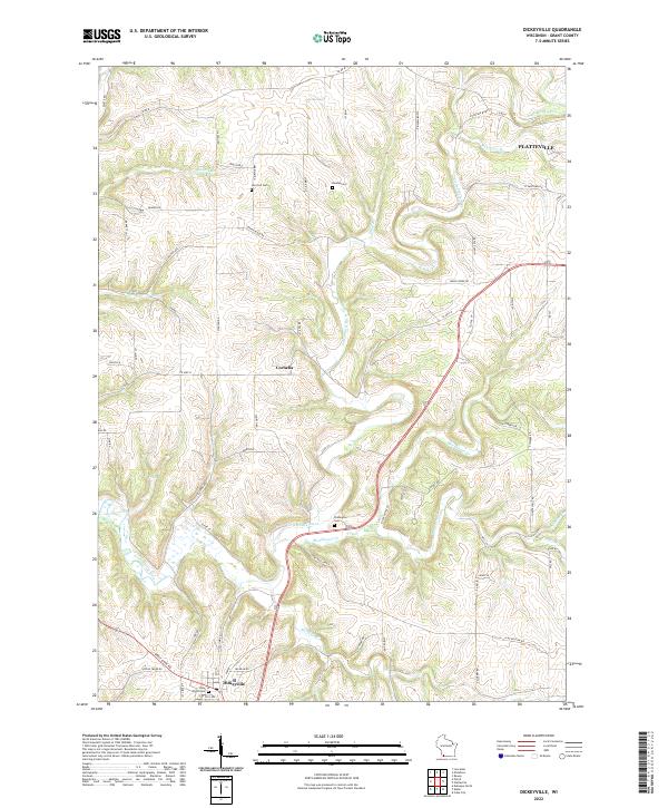 Dickeyville, WI — USGS 7.5-minute topo (2022)