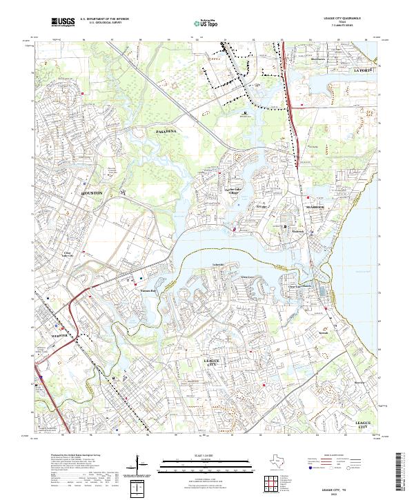 League City, TX — USGS 7.5-minute topo (2022)