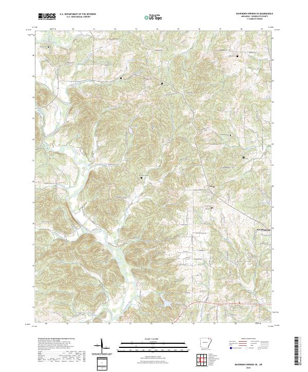 Ravenden Springs SE, AR — USGS 7.5-minute topo (2024)