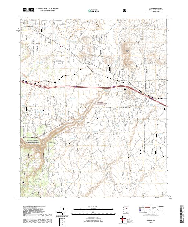 Winona, AZ — USGS 7.5-minute topo (2021)