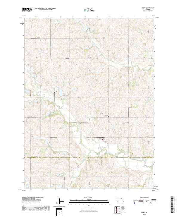 Burr, NE — USGS 7.5-minute topo (2021)