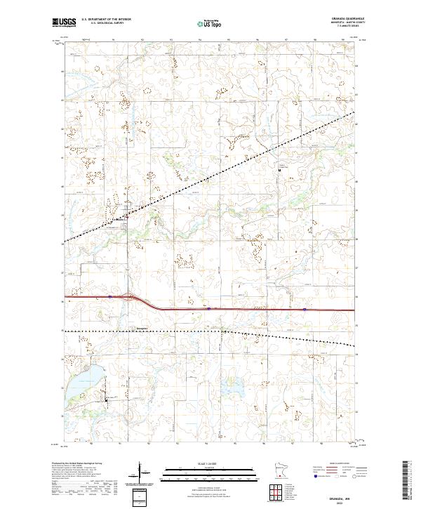 Granada, MN — USGS 7.5-minute topo (2022)