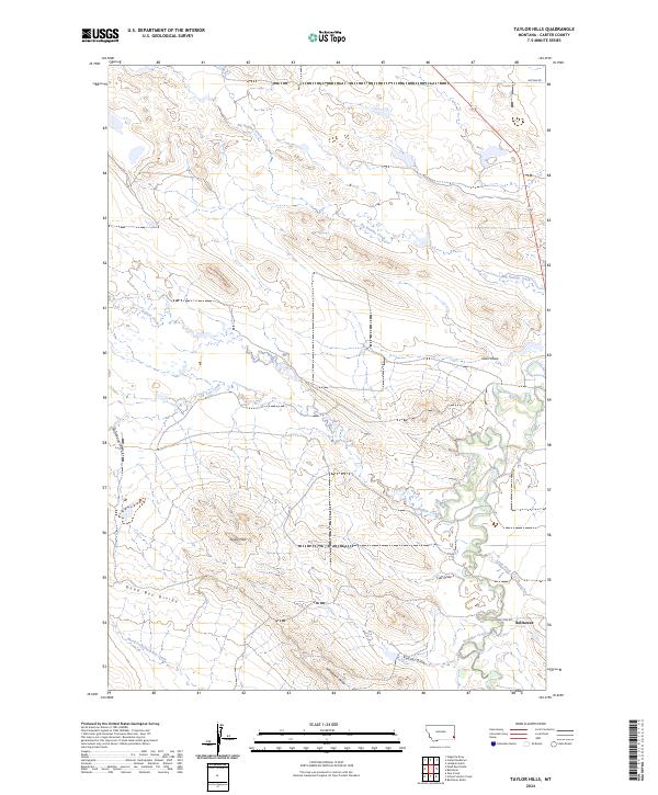Taylor Hills, MT — USGS 7.5-minute topo (2024)