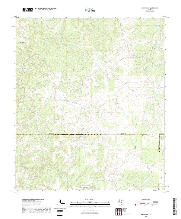 Junction SE, TX — USGS 7.5-minute topo (2022)
