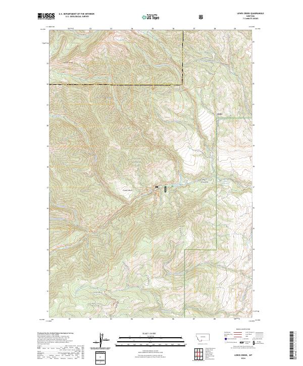 Lewis Creek, MT — USGS 7.5-minute topo (2024)