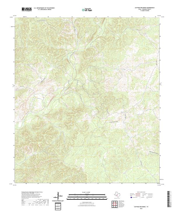 Cutting Pen Draw, TX — USGS 7.5-minute topo (2022)