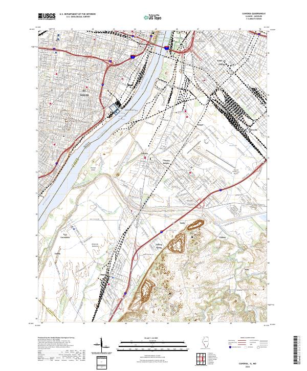 Cahokia, IL-MO — USGS 7.5-minute topo (2024)