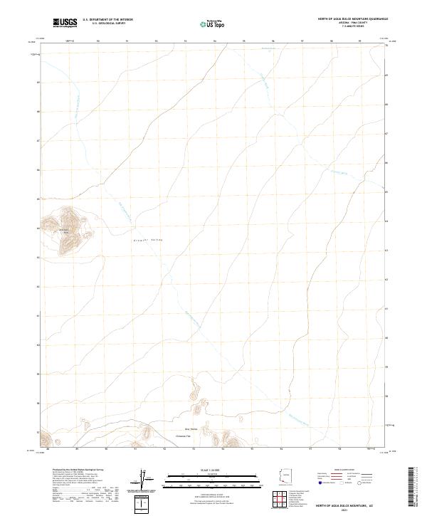 North of Agua Dulce Mountains, AZ — USGS 7.5-minute topo (2021)