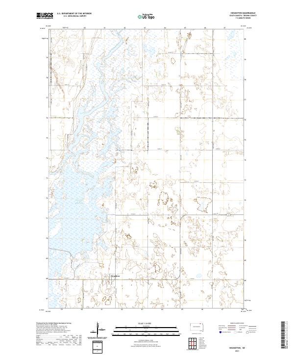 Houghton, SD — USGS 7.5-minute topo (2021)