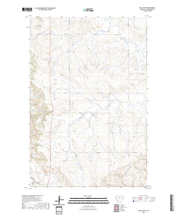 Shell Butte, MT — USGS 7.5-minute topo (2024)