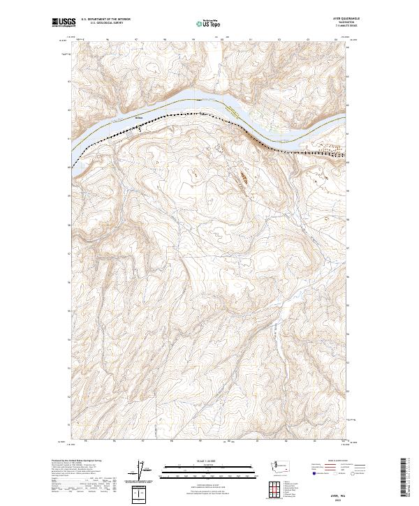 Ayer, WA — USGS 7.5-minute topo (2023)