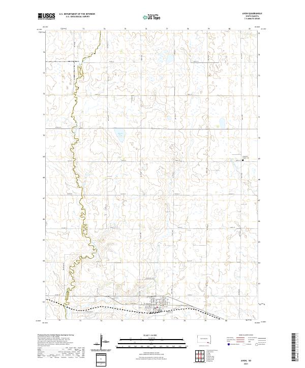 Avon, SD — USGS 7.5-minute topo (2021)