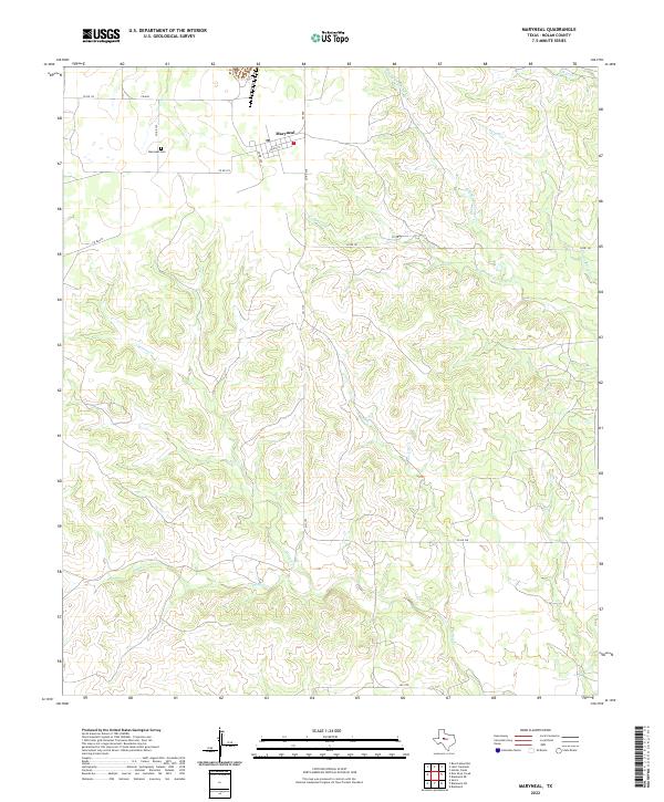 Maryneal, TX — USGS 7.5-minute topo (2022)