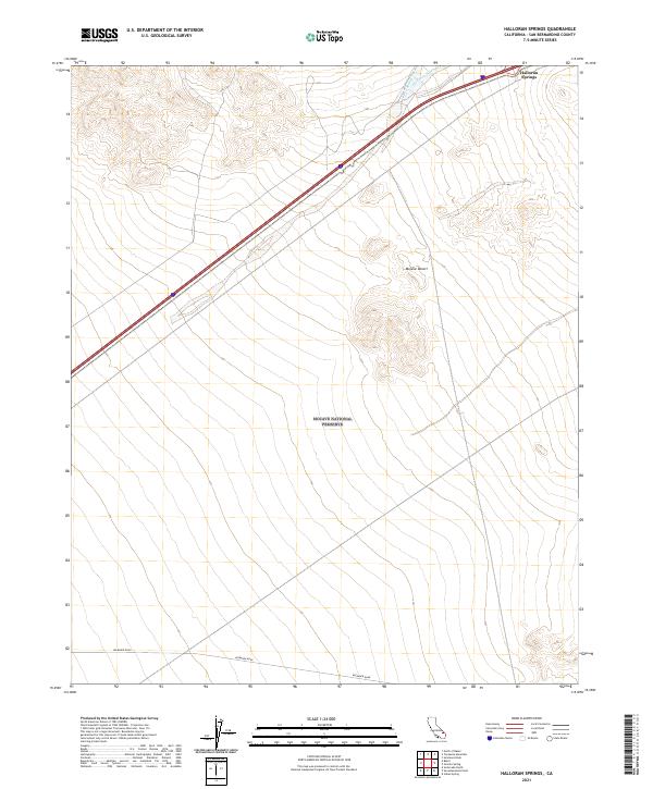 Halloran Springs, CA — USGS 7.5-minute topo (2021)