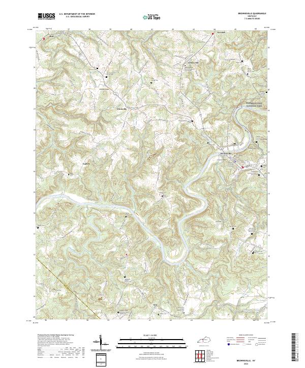 Brownsville, KY — USGS 7.5-minute topo (2022)