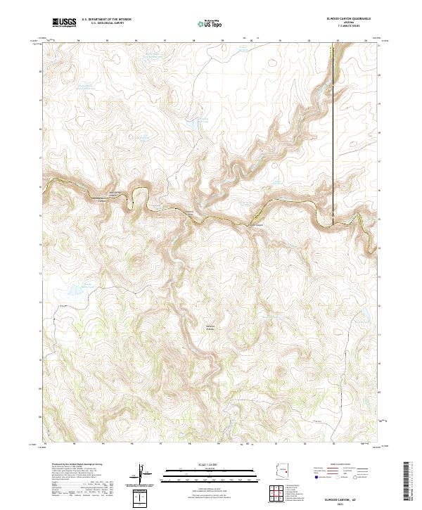 Elwood Canyon, AZ — USGS 7.5-minute topo (2021)