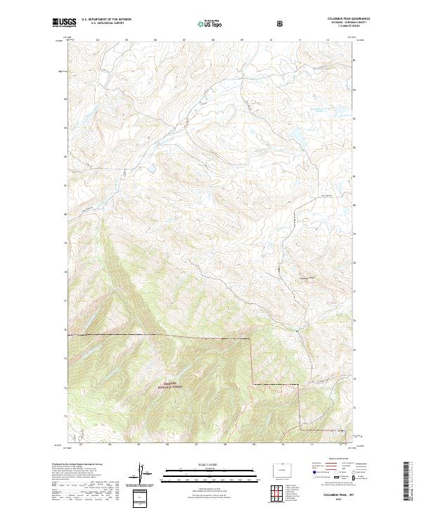 Columbus Peak, WY — USGS 7.5-minute topo (2021)
