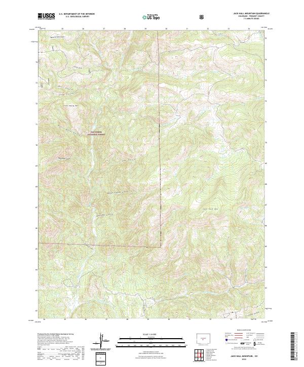 Jack Hall Mountain, CO — USGS 7.5-minute topo (2022)