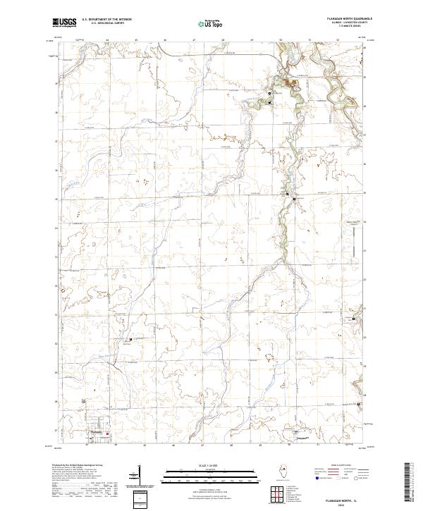 Flanagan North, IL — USGS 7.5-minute topo (2024)