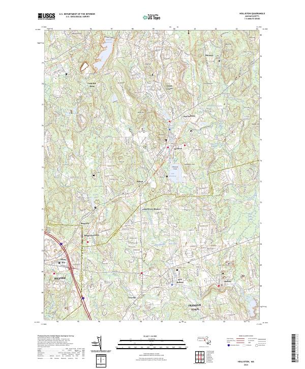Holliston, MA — USGS 7.5-minute topo (2024)