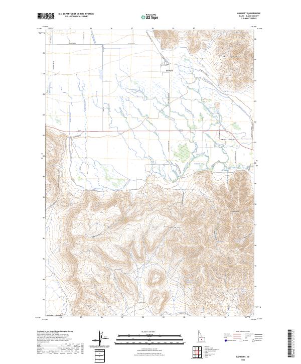 Gannett, ID — USGS 7.5-minute topo (2024)