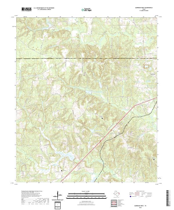 Garrison West, TX — USGS 7.5-minute topo (2022)