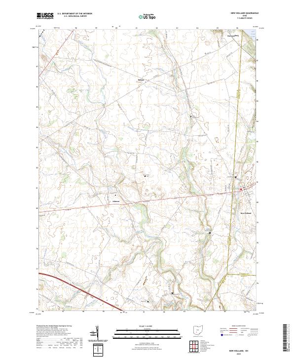 New Holland, OH — USGS 7.5-minute topo (2023)