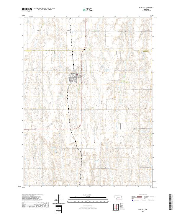 Blue Hill, NE — USGS 7.5-minute topo (2021)